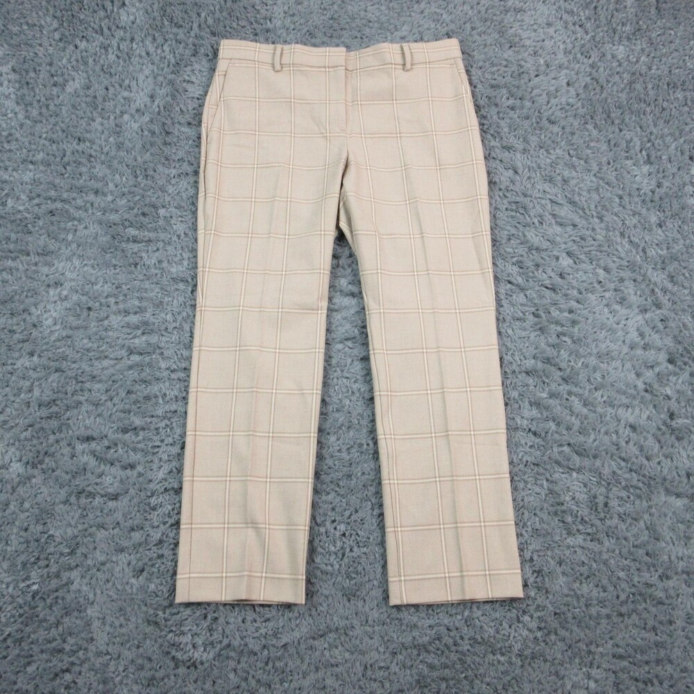 Ann Taylor Pants Womens 8 Beige The Eva Ankle Tapered Mid-Rise Slim 34x27* NWT